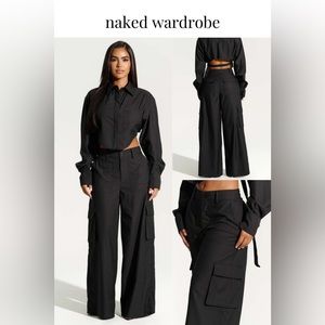 naked wardrobe | keep it casual cargo pants | black | M